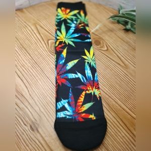 Tye Dye Pot Leaf Men's /Women's Long Socks